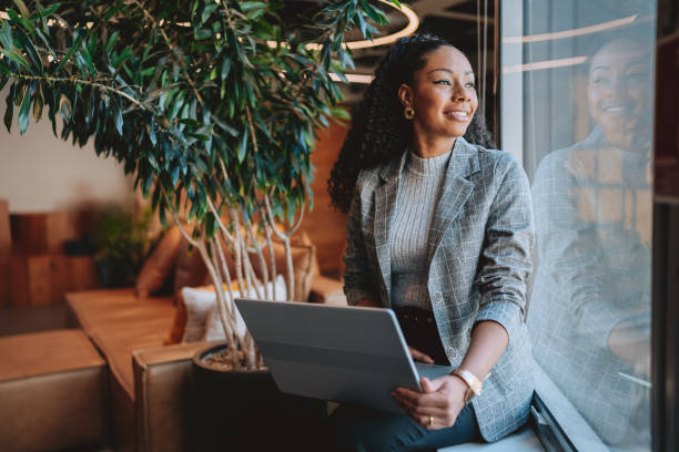 Manager working with a laptop
